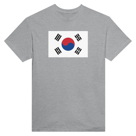 T-shirt drapeau corée du sud brodé en coton mélangé