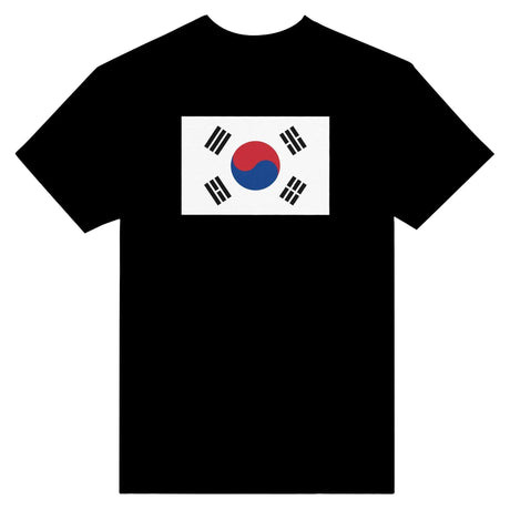 T-shirt drapeau corée du sud brodé en coton mélangé