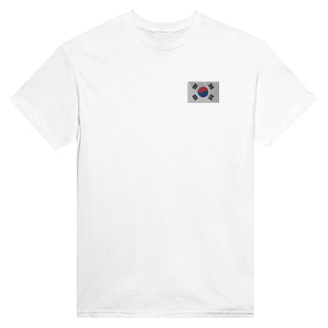 T-shirt drapeau corée du sud broderie couleur coton épais