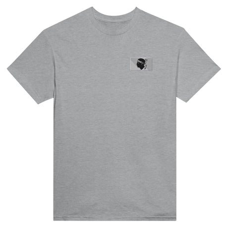 T-shirt drapeau corse broderie couleur en coton mélangé