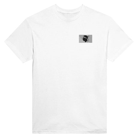 T-shirt drapeau corse broderie couleur en coton mélangé
