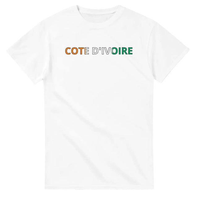 T-shirt drapeau côte d’ivoire en écriture - pixelforma