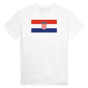 T-shirt drapeau croatie imprimé coton mélangé manches longues