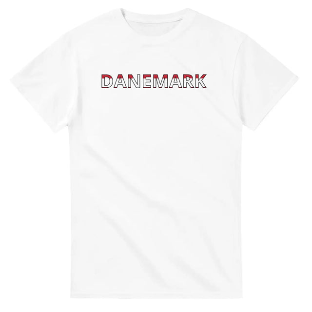 T-shirt drapeau danemark en écriture - pixelforma