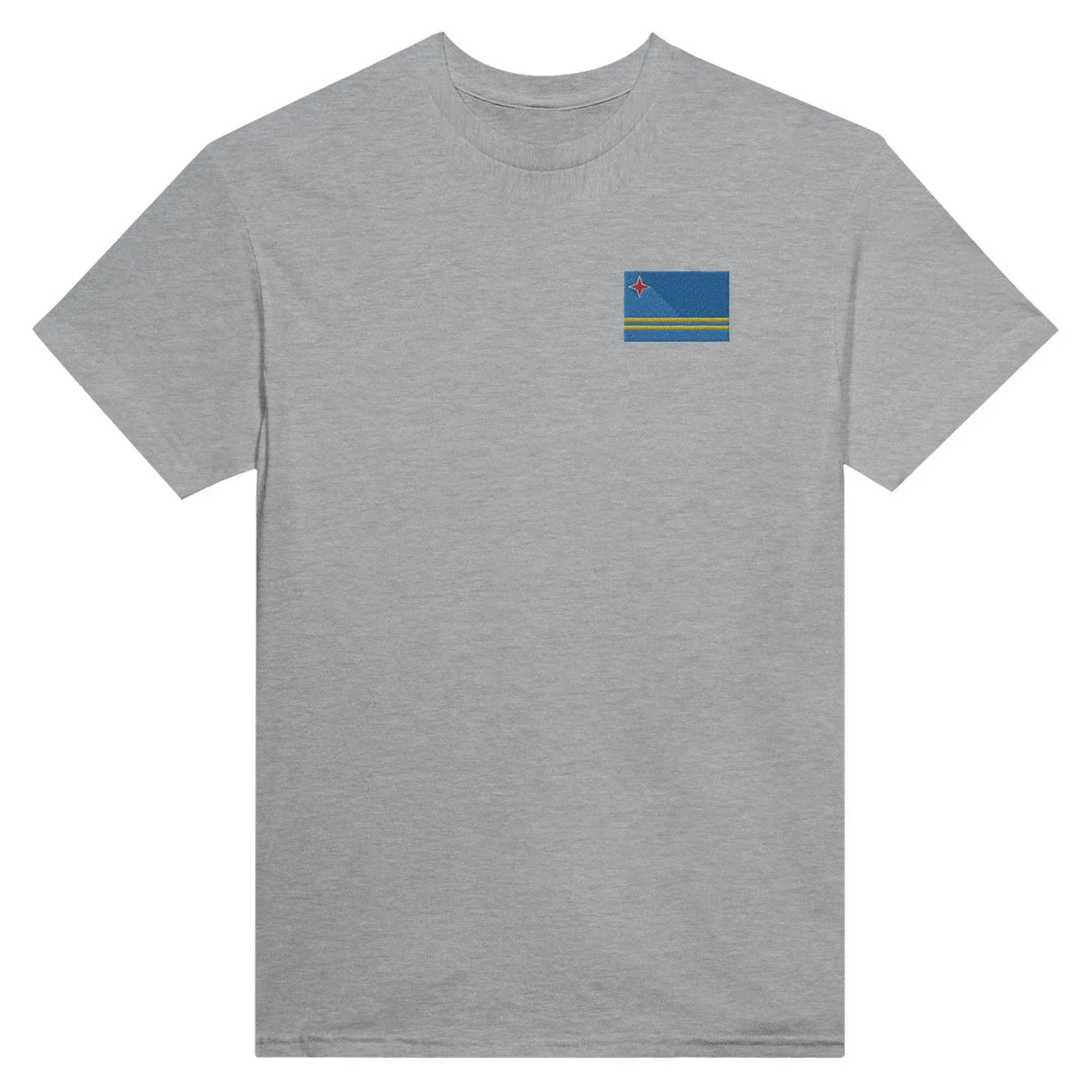 T-shirt drapeau d’aruba broderie couleur coton épais