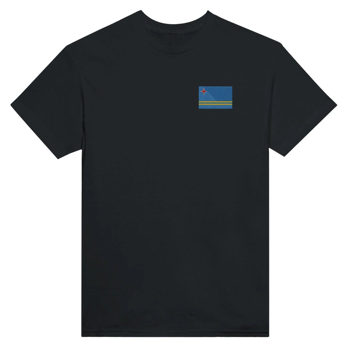 T-shirt drapeau d’aruba broderie couleur coton épais