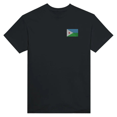 T-shirt drapeau de djibouti en broderie - pixelformaflag