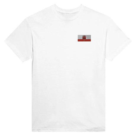 T-shirt drapeau de gibraltar en broderie - pixelformaflag