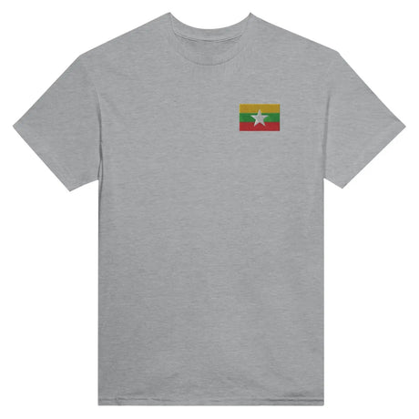 T-shirt drapeau de la birmanie en broderie - pixelformaflag