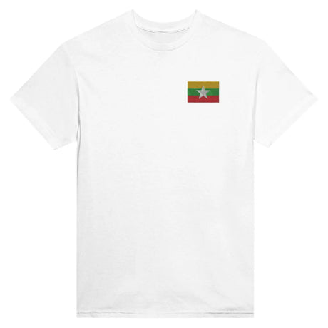 T-shirt drapeau de la birmanie en broderie - pixelformaflag