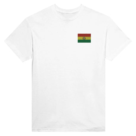 T-shirt drapeau de la bolivie en broderie - pixelformaflag