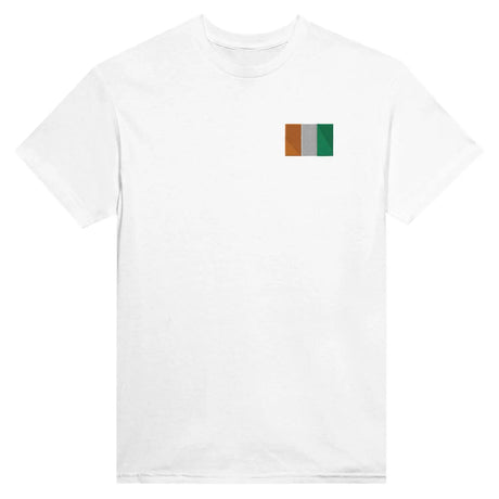 T-shirt drapeau de la côte d’ivoire en broderie - pixelformaflag