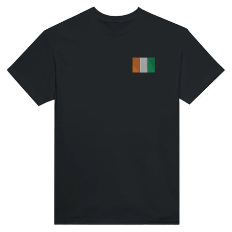 T-shirt drapeau de la côte d’ivoire en broderie - pixelformaflag