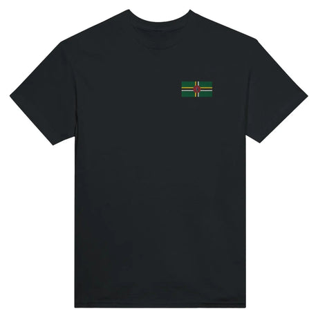 T-shirt drapeau de la dominique en broderie - pixelformaflag