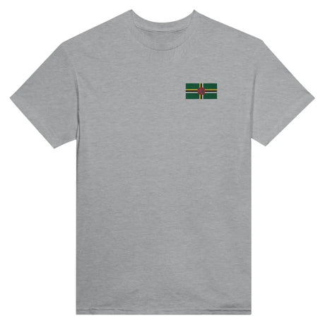 T-shirt drapeau de la dominique en broderie - pixelformaflag