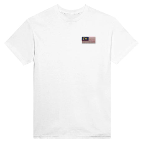 T-shirt drapeau de la malaisie en broderie - pixelformaflag