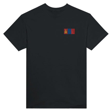 T-shirt Drapeau de la Mongolie en broderie - Pixelforma