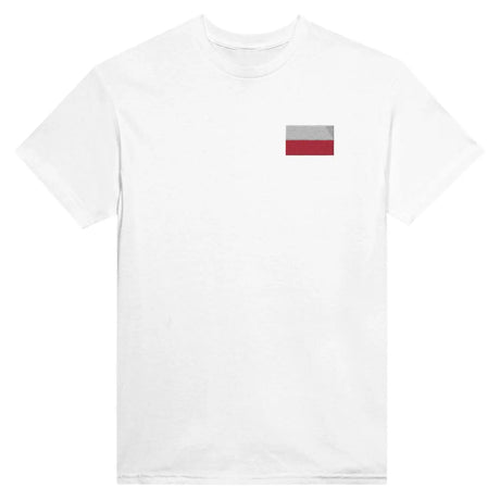 T-shirt drapeau de la pologne en broderie - pixelformaflag