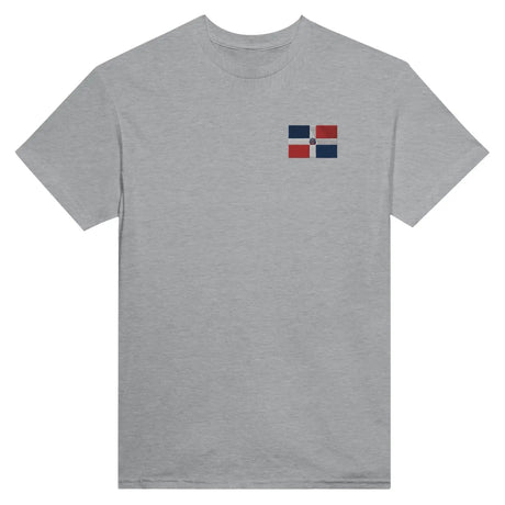 T-shirt drapeau de la république dominicaine en broderie - pixelformaflag