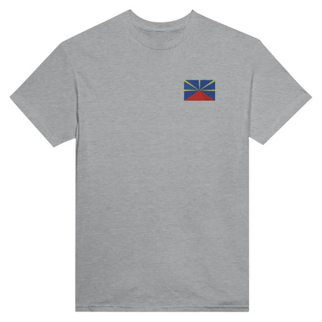 T-shirt drapeau de la réunion en broderie - pixelformaflag