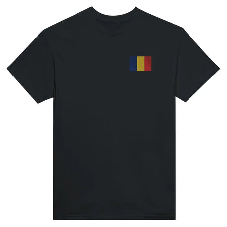 T-shirt Drapeau de la Roumanie en broderie - Pixelforma 