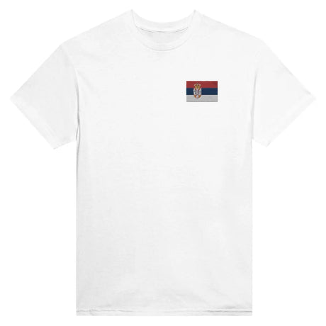 T-shirt drapeau de la serbie en broderie - pixelformaflag