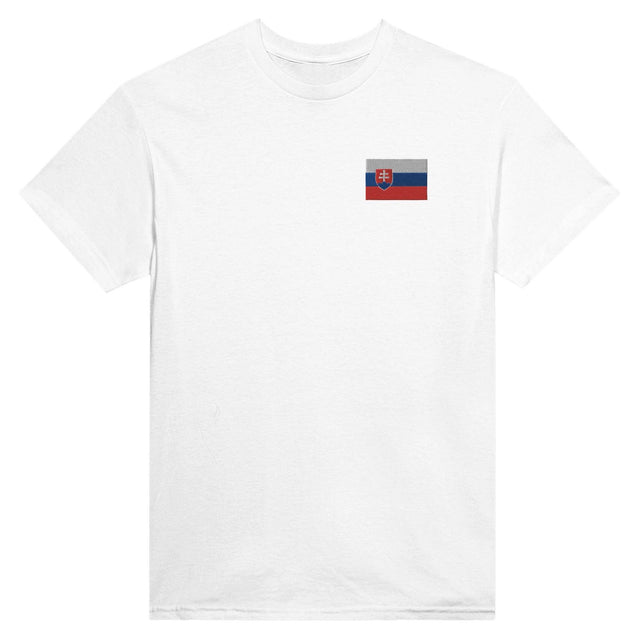 T-shirt Drapeau de la Slovaquie en broderie - Pixelforma