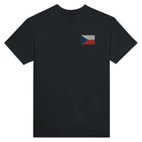 T-shirt Drapeau de la Tchéquie en broderie - Pixelforma