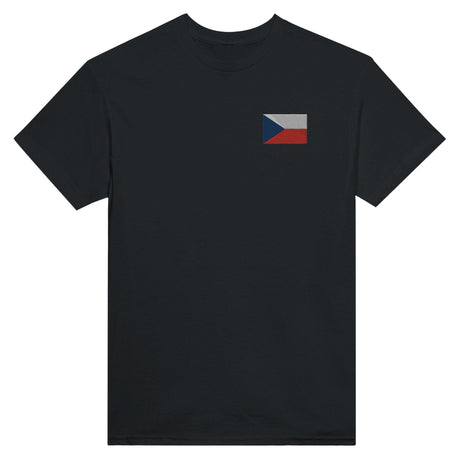 T-shirt Drapeau de la Tchéquie en broderie - Pixelforma