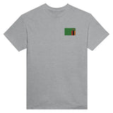 T-shirt Drapeau de la Zambie en broderie - Pixelforma 