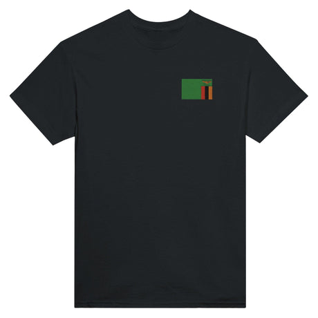 T-shirt Drapeau de la Zambie en broderie - Pixelforma