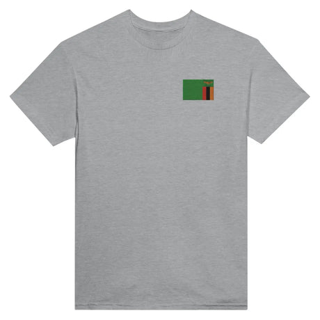 T-shirt drapeau de la zambie en broderie - pixelformaflag