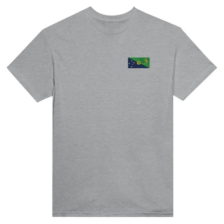 T-shirt drapeau de l’île christmas en broderie - pixelformaflag