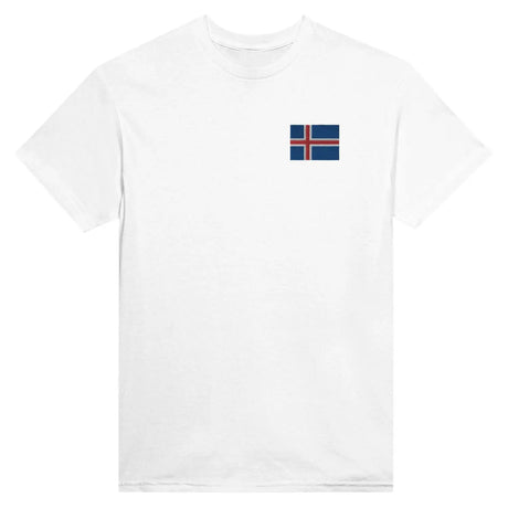 T-shirt drapeau de l’islande en broderie - pixelformaflag