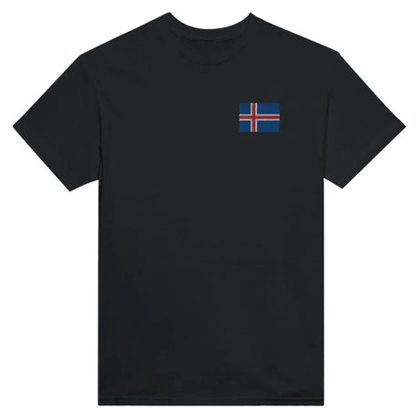 T-shirt drapeau de l’islande en broderie - pixelformaflag