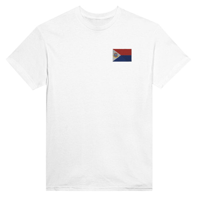 T-shirt Drapeau de Saint-Martin en broderie - Pixelforma