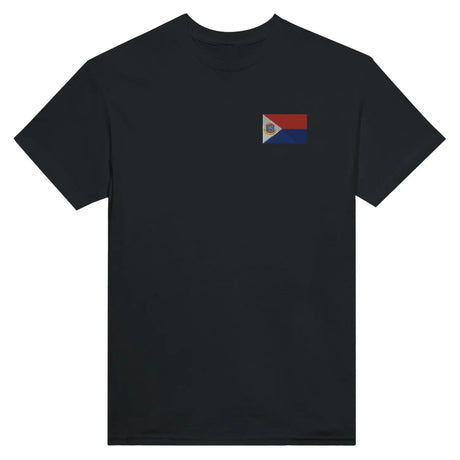 T-shirt drapeau de saint-martin en broderie - pixelformaflag