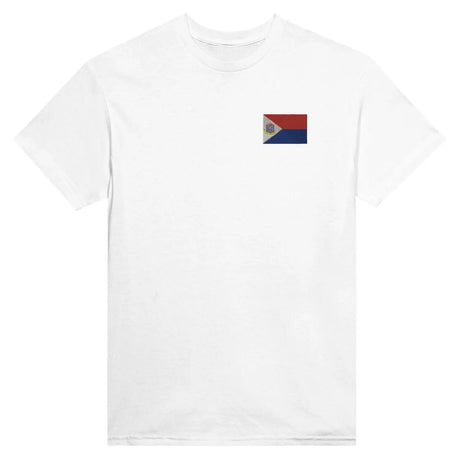 T-shirt drapeau de saint-martin en broderie - pixelformaflag