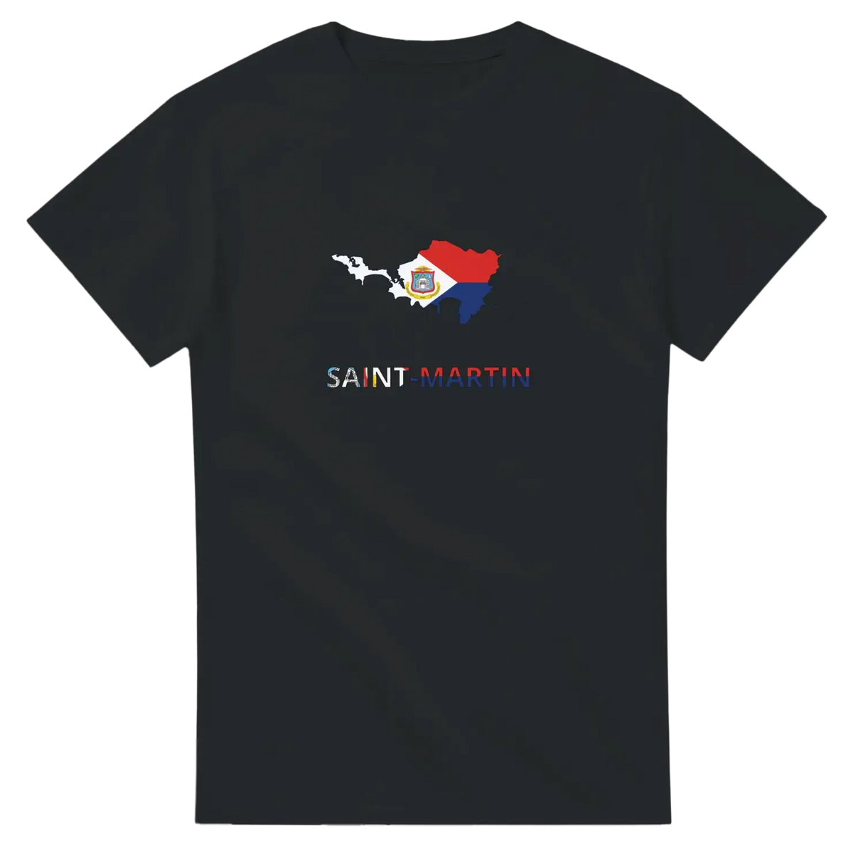 T-shirt drapeau de saint-martin en carte - pixelforma