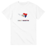 T-shirt drapeau de saint-martin en carte - pixelforma