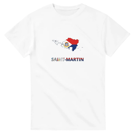 T-shirt drapeau de saint-martin en carte - pixelforma