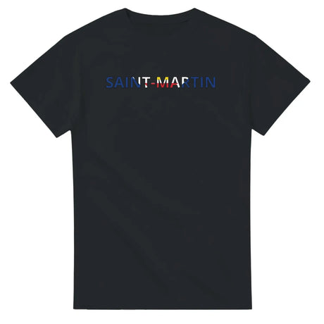 T-shirt drapeau de saint-martin en écriture - pixelforma