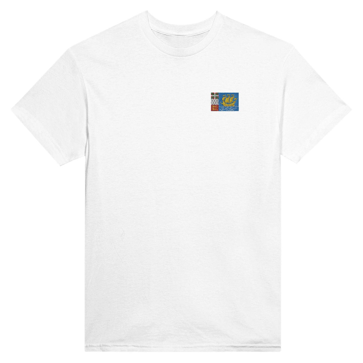 T-shirt Drapeau de Saint-Pierre-et-Miquelon en broderie - Pixelforma