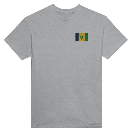 T-shirt drapeau de saint-vincent-et-les-grenadines en broderie - pixelformaflag