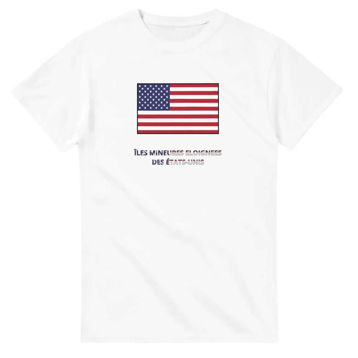 T-shirt drapeau des îles mineures éloignées des états-unis en texte - pixelforma