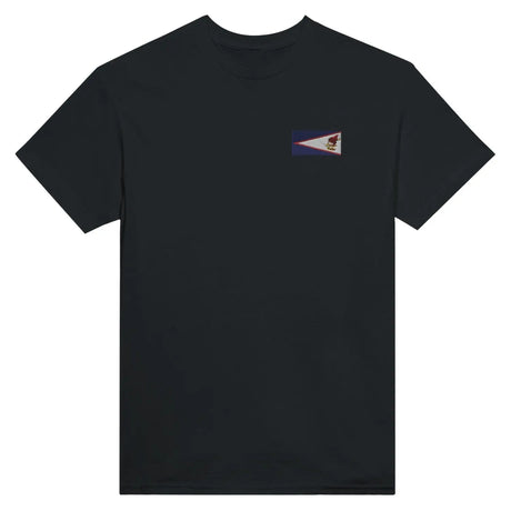 T-shirt drapeau des samoa américaines en broderie - pixelformaflag