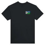 T-shirt drapeau djibouti broderie couleur coton épais