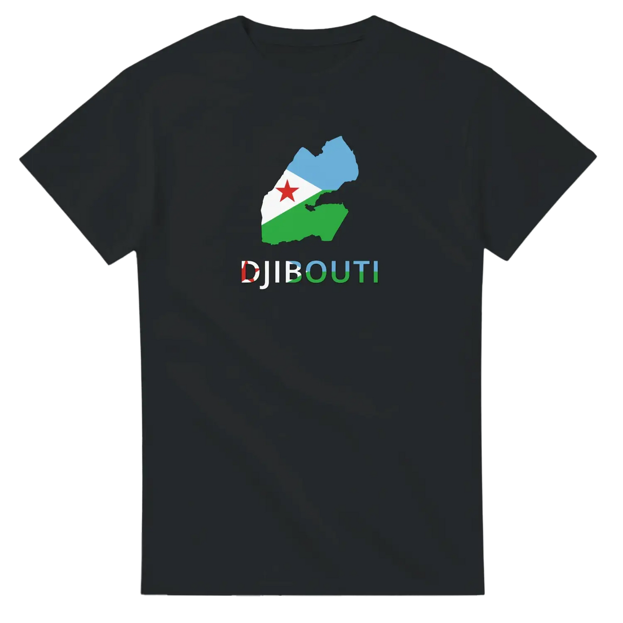 T-shirt drapeau djibouti en carte - pixelforma