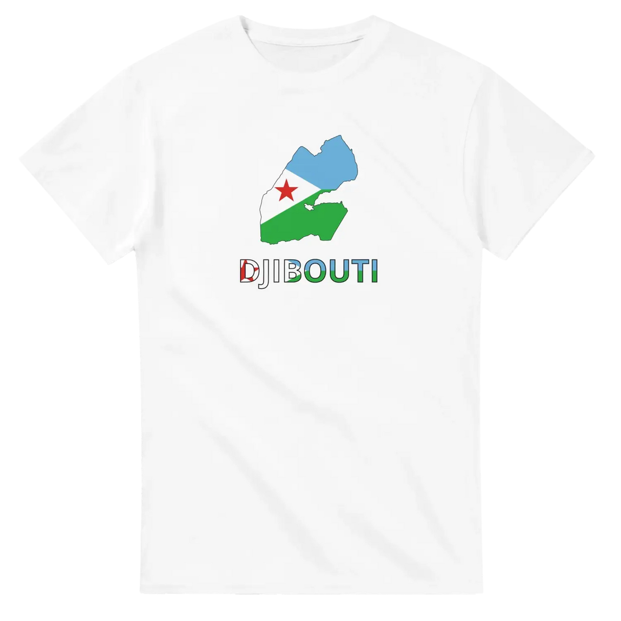 T-shirt drapeau djibouti en carte - pixelforma