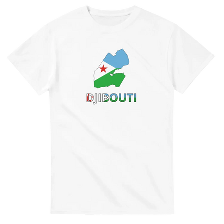 T-shirt drapeau djibouti en carte - pixelforma